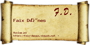 Faix Dénes névjegykártya