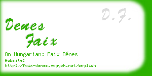 denes faix business card